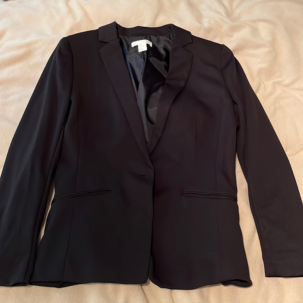 H&M black single button blazer (10)